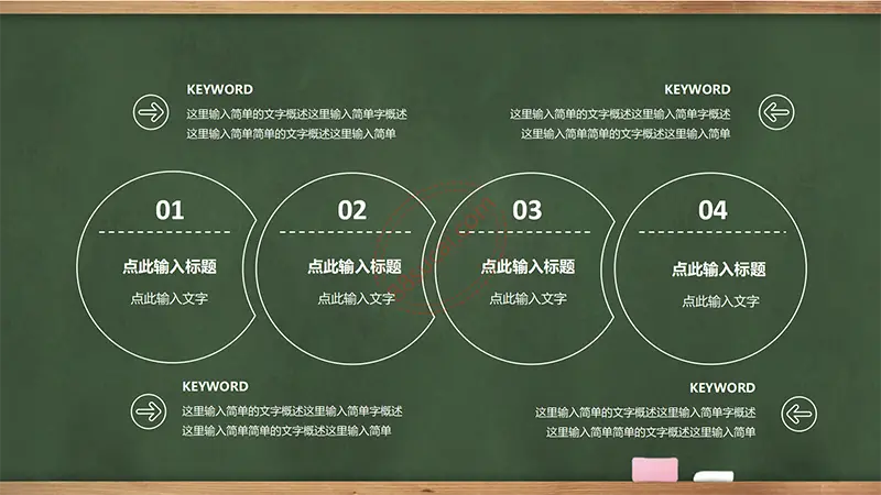 木边框黑板教师公开课学校教育课件PPT模板免费PPT下载