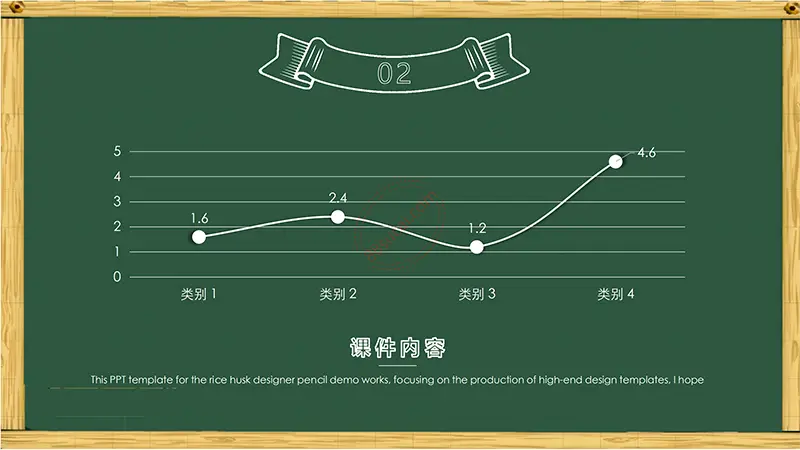 木框黑板风格卡通通用说课课件免费PPT下载