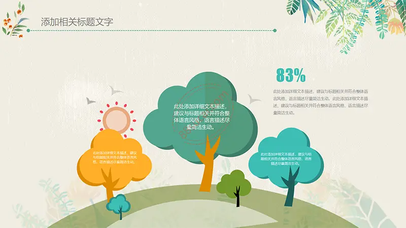 绿色树叶教师说课PPT模板免费PPT下载