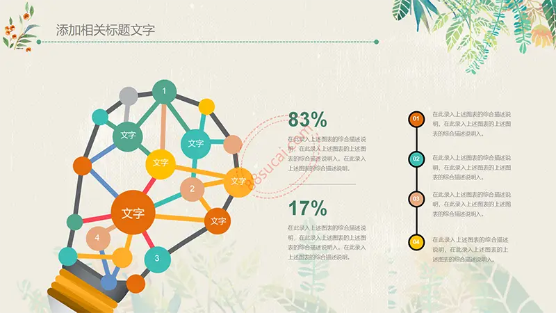 绿色树叶教师说课PPT模板免费PPT下载