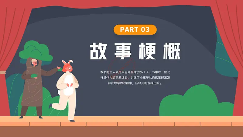 《小王子》我最喜欢的一本书阅读分享PPT演示模板免费PPT模板