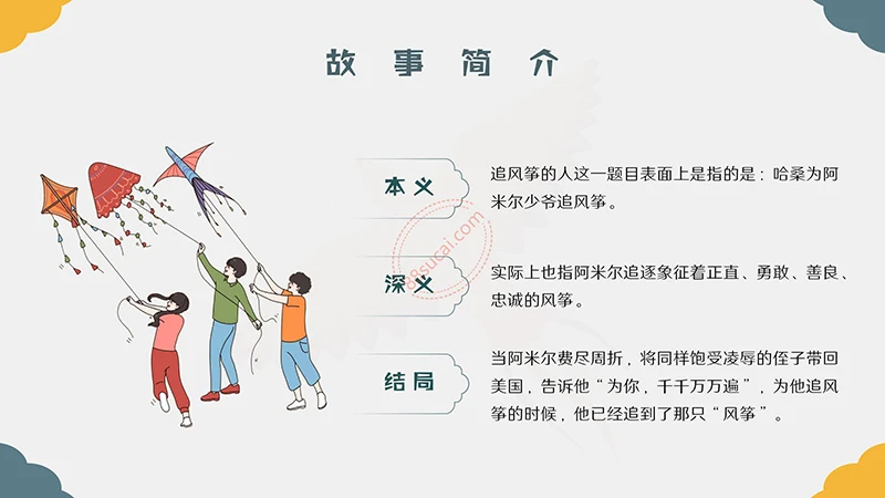 世界名著《追风筝的人》阅读分享PPT演示模板PPT模板免费下载免费PPT