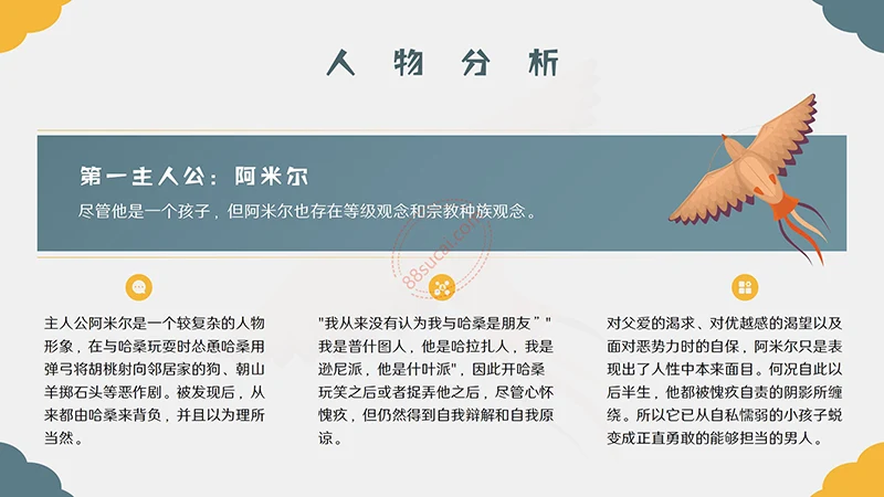 世界名著《追风筝的人》阅读分享PPT演示模板PPT模板免费下载免费PPT