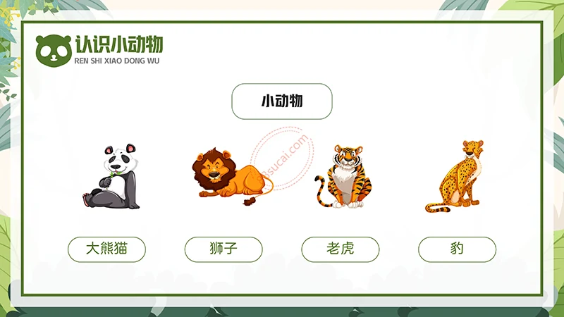 动物课程主题讲座《认识小动物》儿童动物介绍PPT免费下载免费PPT