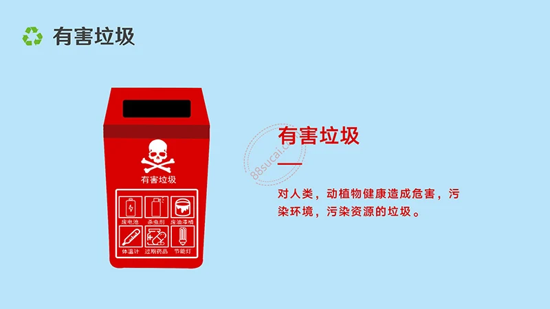 垃圾分类宣传与解析演示PPt模板免费下载免费PPT
