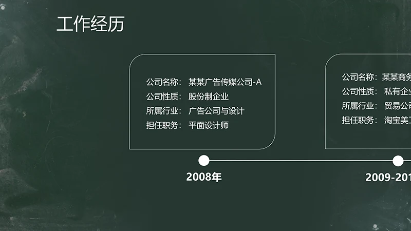 黑板背景美工求职个人简历PPT模板免费下载,免费PPT