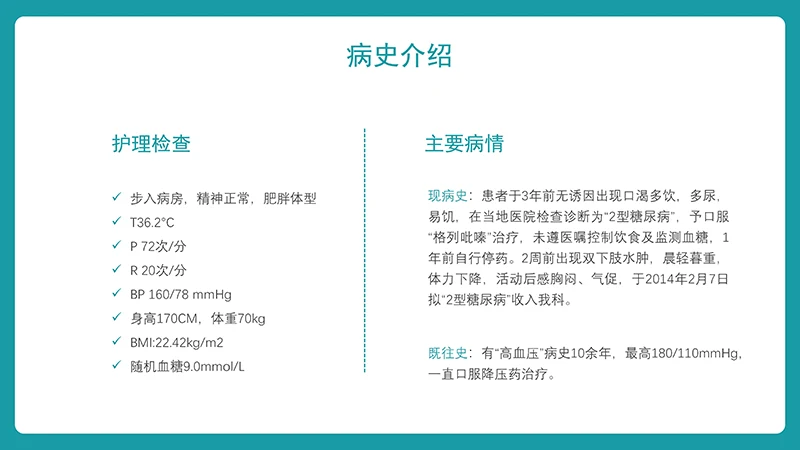糖尿病护理查房ppt演示文档免费下载免费PPT