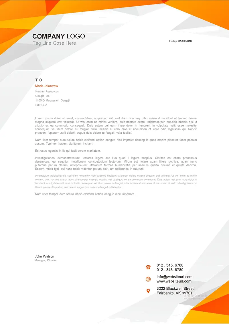 层叠色块企业商务信纸背景word模板免费下载