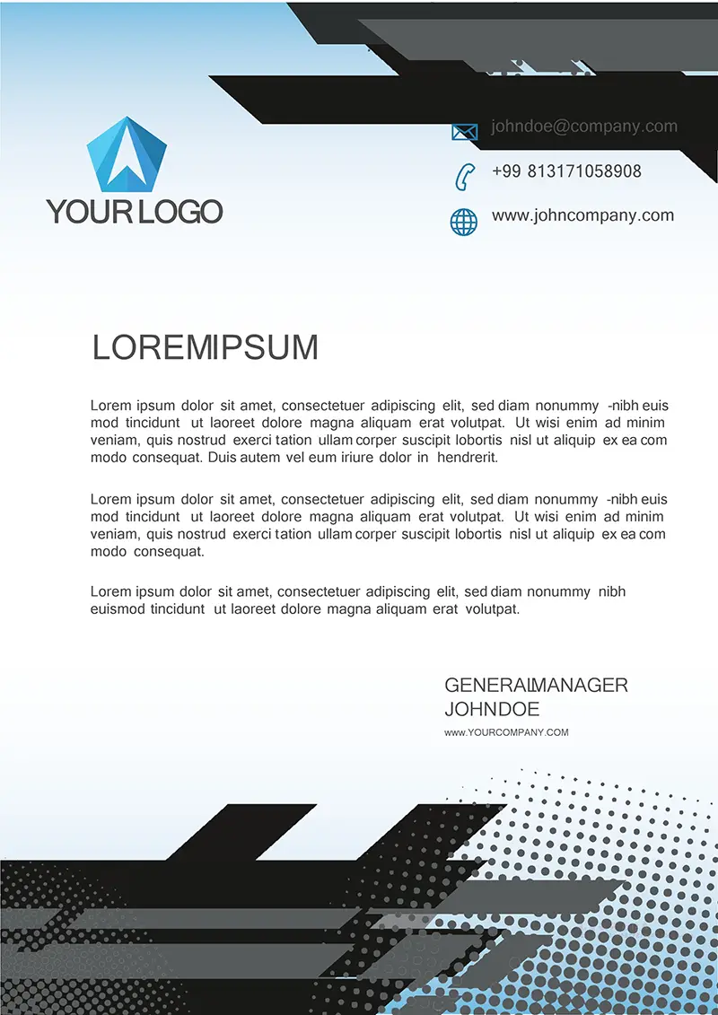 几何色块企业商务信纸背景word模板免费下载