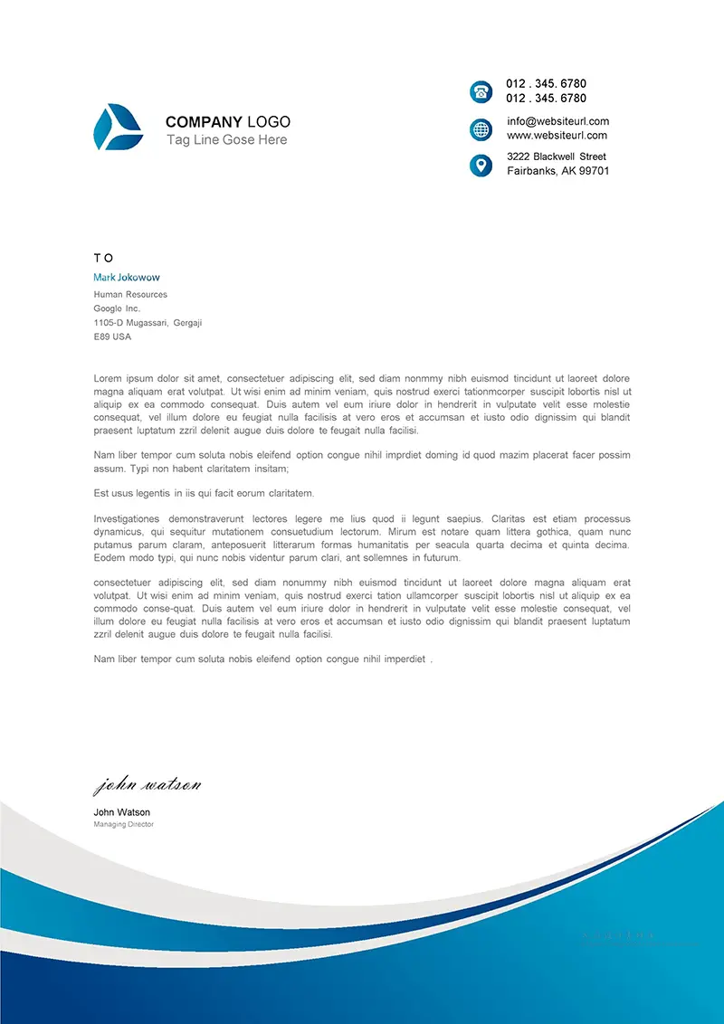 企业商务信纸背景word模板免费下载