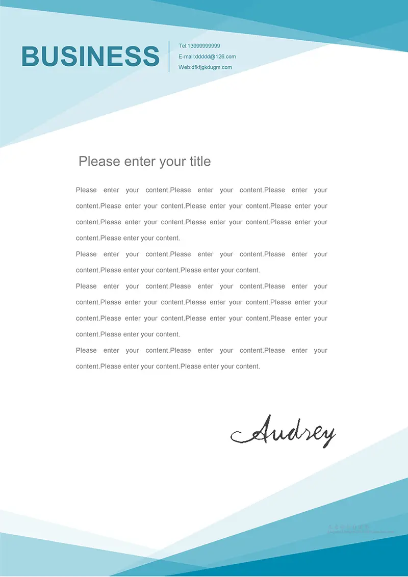 几何色块企业商务信纸背景word模板免费下载