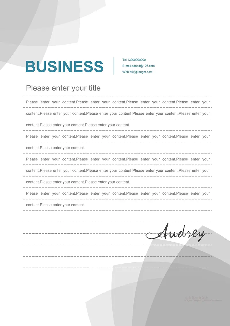 几何形状企业商务信纸背景word模板免费下载